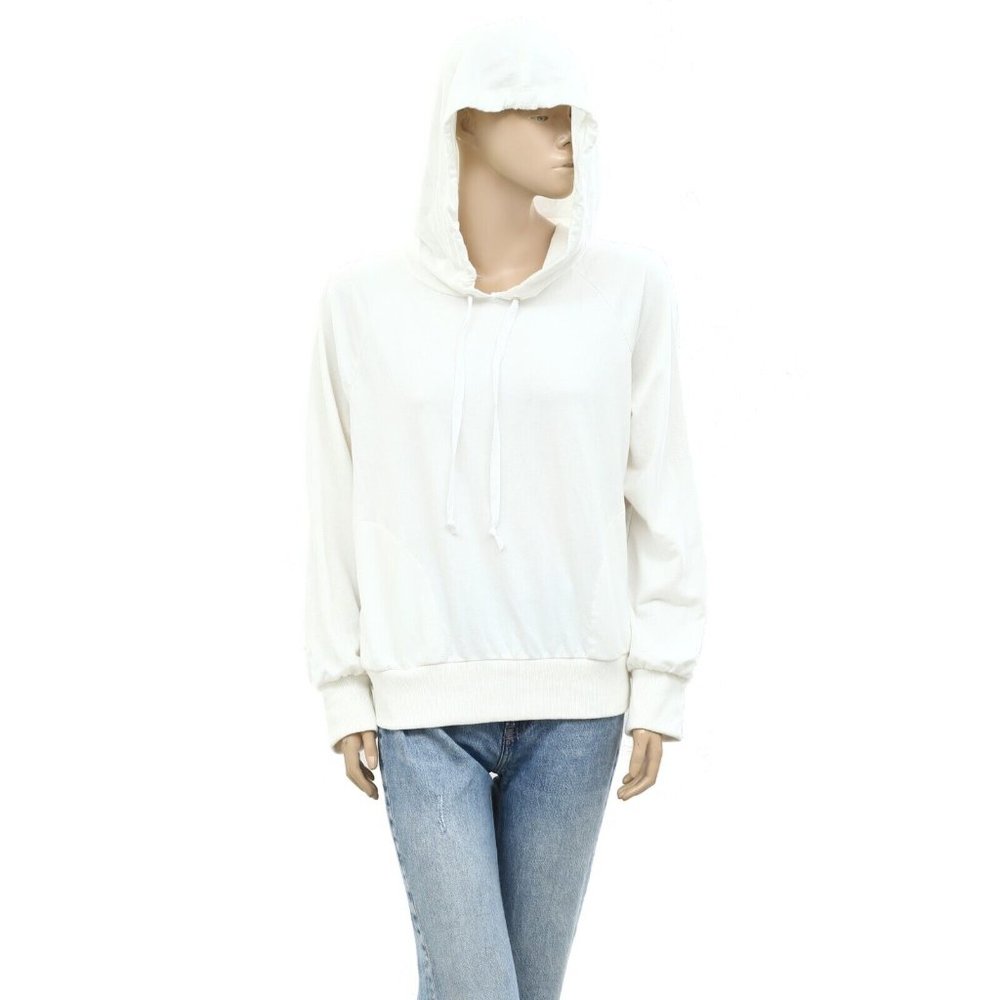 Lilly Pulitzer Laurian Solid Hoodie Top Resort White Sweatshirt Comfy M